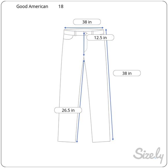 Good American Women Jeans Blue Denim Straight High Rise Medium Wash Size 18 Plus - Picture 9 of 9